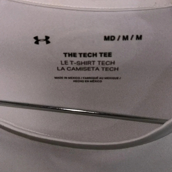 Under Armour the Tech Tee White Short Sleeve Shirt Size Medium - Picture 5 of 5